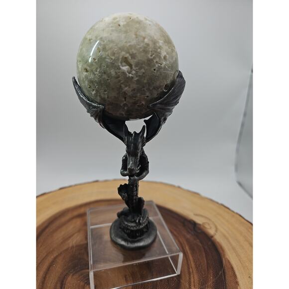 1lb 70mm Green Quartz W/Dragon Stand - Picture 13 of 15